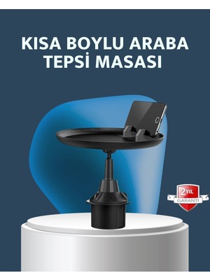Genel Tedarik Araç Içi 360° Ayarlanabilir Bardaklık Tepsisi Geniş Yüzeyli ve Telefon Standlı