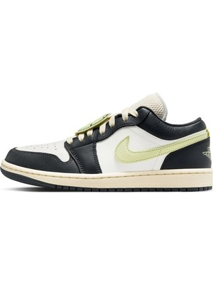 Nike Air Jordan 1 Low 'fall League' Special Edition Womens Sneaker Hakiki Deri Kadın Günlük Spor Ayakkabı Krem Antrasit