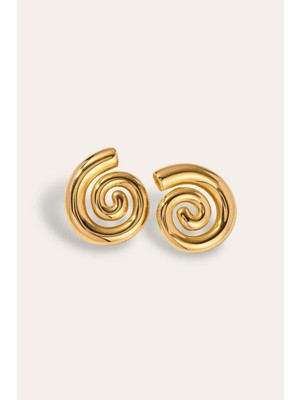 New Obsessions Döngü Gold Kadın Çelik Küpe