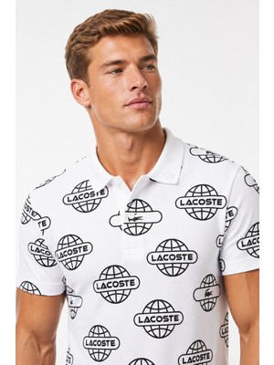 Lacoste Regular Fit Polo T-Shirt Erkek Polo Yaka Tişört Beyaz