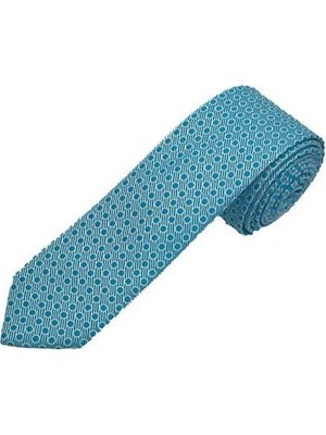 Brianze 5 cm Turkuaz Desenli Slim Kravat