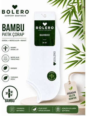 Qulat Bolero Bambu Patik Çorap 36-40 | Dikişsiz Konfor & Terletmez