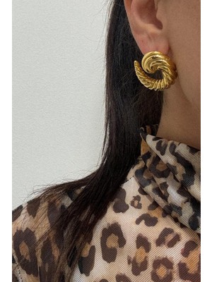 New Obsessions Vintage Sarmal Gold Kadın Çelik Küpe