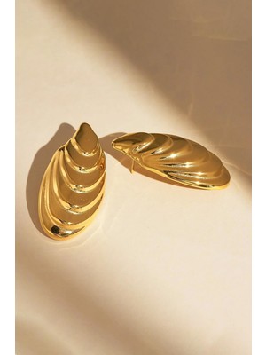 New Obsessions Midye Gold Kadın Çelik Küpe