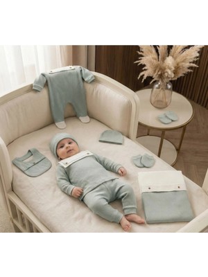 Zeynuko Erkek Bebek Kaşkorse %100 Pamuk 0-3 Ay 7'li Yenidoğan Hastane Çıkışı Zıbın Seti Kutulu