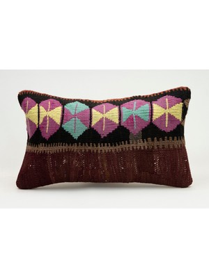 Kilim Wholesale El Yapımı Eski Kilimden Yapılmış Vintage Kırlent Kılıfı, Yün, 30X50 cm