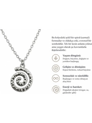 Herşey Nota Spiral Form Minimal Kolye | Sarmal Uç Tasarım Zincir Kolye | Günlük Şık Takı