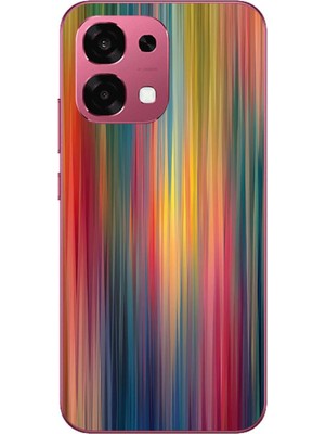 Le Balvo Oppo A6 Pro Uyumlu Gökkuşağı Karışımı Baskılı Silikon Kılıf