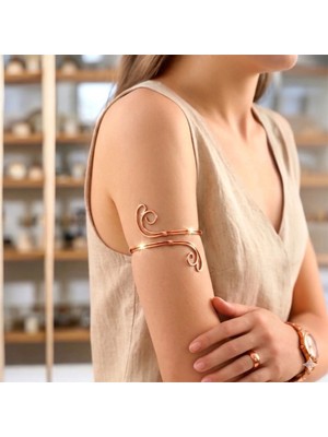 Sevil Gülgün Atelier El Yapımı Vintage Tasarım Ayarlanabilir Tel Sarma Bileklik - Bohem Armcuff