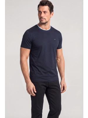 Paul & Shark Erkek Kısa Kol Bisiklet Yaka Rahat Kesim Mavi T-Shirt 26411011SMA-013
