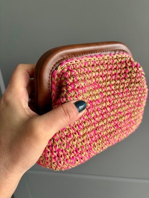Sepetciliz Burslu Çanta, Burslu Hasır Çanta, Hasır Clutch, Burslu Clutch