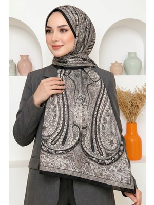 Hadiora Kadın Vizon Şal Desenli Organik Pamuk Soft Şal