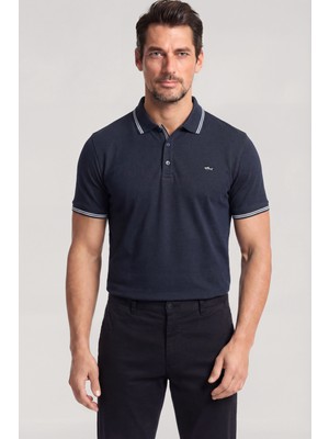 Paul & Shark Erkek Düğme Kapama Kısa Kol %100 Pamuk Mavi Polo Yaka T-Shirt 26411256SMA-013