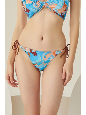 Loya Renkli Mixed Yandan Bağlamalı Tek Alt Bikini