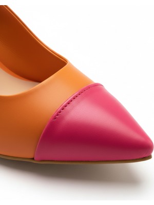 Sister In Love Shoes Elenor Renk Kontrastlı Arkası Açık Stiletto