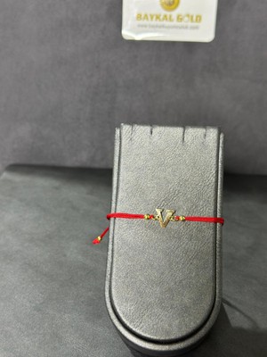 Baykal Kuyumculuk 14 Ayar Altın Harf Bileklik V Harfi 0.35 Gr.