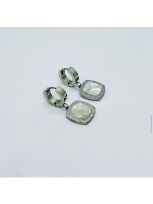 Çelik Stainles Steel Silver Vintage Taş Detaylı Sallantılı Küpe – Old Money Şıklık