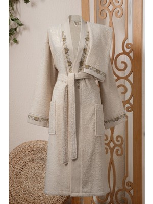 Arliva Mona Natural Bukle Nak.kimono Bornoz Seti Natural Xl BEDEN/50X90