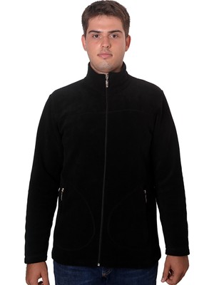 Yakamor Kalın Erkek Polar Mont Nefes Alabilen Kumaş ile Outdoor Kullanım İçin Siyah