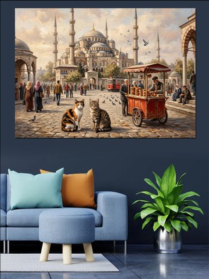 Tablomega Sultanahmet Meydanı ve Tarihi Tramvay Dekoratif Kanvas - Mdf Ahşap Tablo