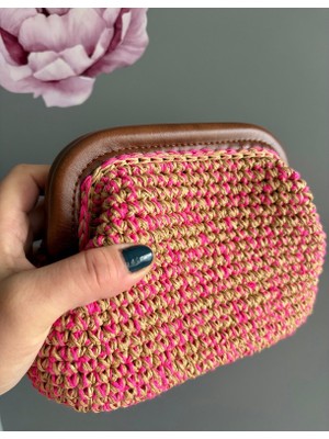 Sepetciliz Burslu Çanta, Burslu Hasır Çanta, Hasır Clutch, Burslu Clutch