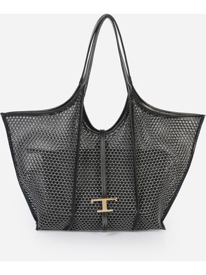 Alessia Bag Alina T Logolu Fileli Omuz Çantası