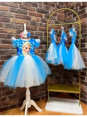 Diamondstar Elsa Baskılı  Kız Elbise 2/9 yaş