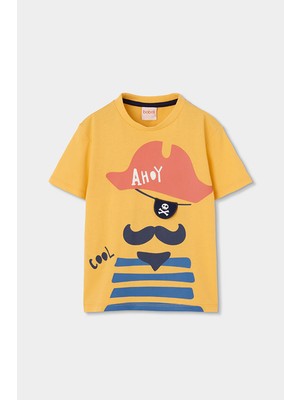 Boboli Korsan Desenli Tshirt 2 Yaş-6 Yaş Sarı