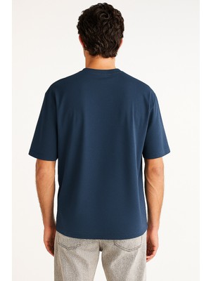Le Touche Erkek %100 Pamuk Oversize Kesim Bisiklet Yaka Basic Tişört