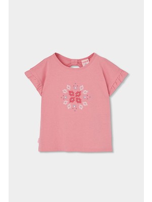 Boboli Çiçek Desenli Tshirt 2 Yaş-6 Yaş Kırmızı