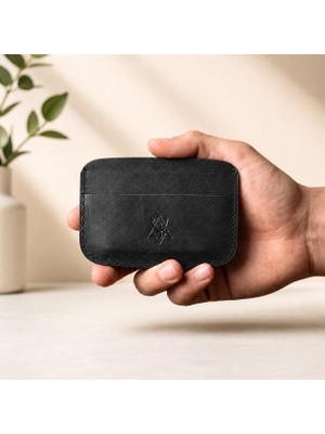 Oh Deer Leather Hakiki Deri Kartlık – Minimalist Oval Tasarım