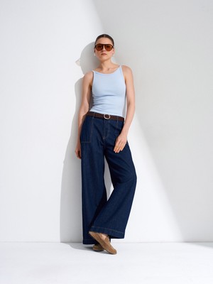 Dilvin 32774 Halter Yaka Top-Açık Mavi