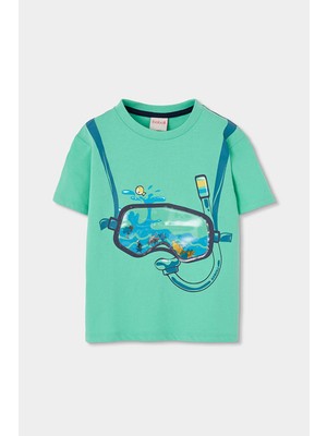 Boboli Gözlük Desenli Tshirt 2 Yaş-6 Yaş Yeşil