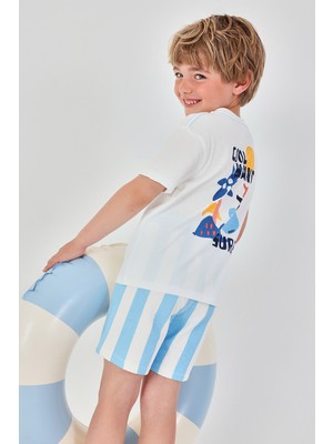 Boboli Cool Desenli Tshirt 2 Yaş-6 Yaş Beyaz