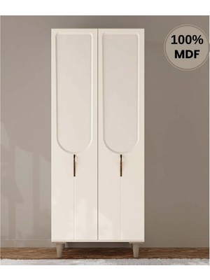 Flances Açelya Mdf 2 Kapak Ayaklı Tasarım Gardırop