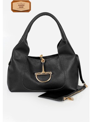 Alessia Bag Nora Hakiki Süet Metal Tokalı Omuz Çantası