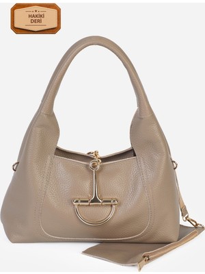 Alessia Bag Nora Hakiki Süet Metal Tokalı Omuz Çantası