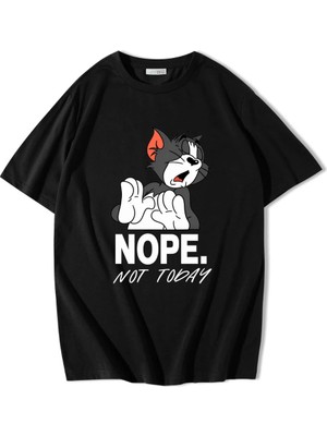 Brz Collection Unisex Oversize Nope Not Today T-Shirt Siyah