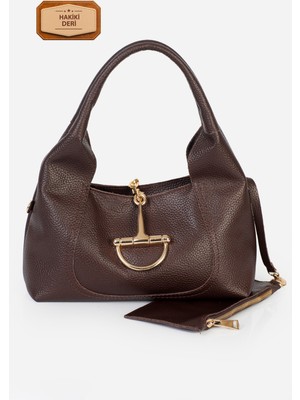 Alessia Bag Nora Hakiki Süet Metal Tokalı Omuz Çantası