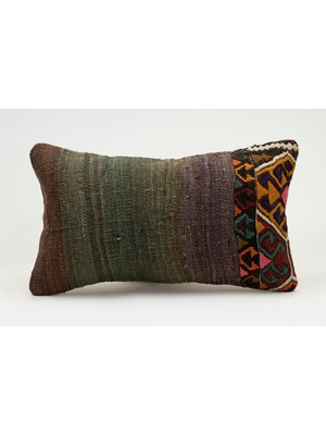 Kilim Wholesale El Yapımı Eski Kilimden Yapılmış Vintage Kırlent Kılıfı, Yün, 30X50 cm
