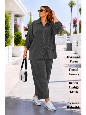 Cedy Denim Cedy Denım -Premium Tensel Takım – Dökümlü Rahat Oversize Şıklık