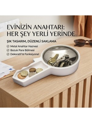 Direkstoktan Dev Anahtar Tasarımlı Dekoratif Saklama Kutusu -  Anahtar / Bozuk Para Tabağı