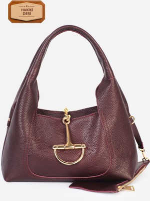 Alessia Bag Nora Hakiki Süet Metal Tokalı Omuz Çantası