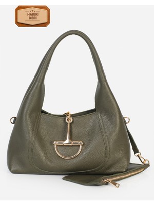 Alessia Bag Nora Hakiki Süet Metal Tokalı Omuz Çantası