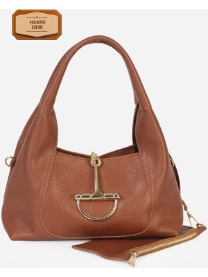 Alessia Bag Nora Hakiki Süet Metal Tokalı Omuz Çantası
