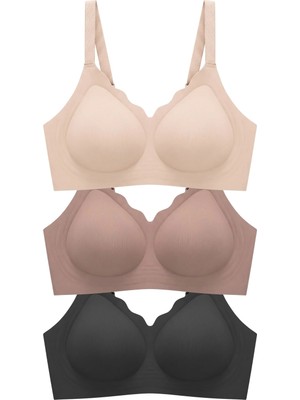Cottonhill Seamless Bra - Smooth | Lazer Kesim Balensiz Ayarlanabilir Askılı Dikişsiz Kadın Sütyen 3'lü Paket