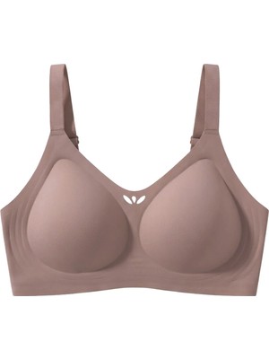 Cottonhill Seamless Bra - Ease | Kahverengi Lazer Kesim Balensiz Dekolteli Dikişsiz Kadın Sütyen
