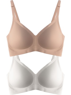 Cottonhill Seamless Bra - Soft | Lazer Kesim Balensiz Ayarlanabilir Askılı Dikişsiz Kadın Sütyen 2'li Paket-4