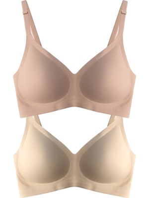 Cottonhill Seamless Bra - Soft | Lazer Kesim Balensiz Ayarlanabilir Askılı Dikişsiz Kadın Sütyen 2'li Paket-3