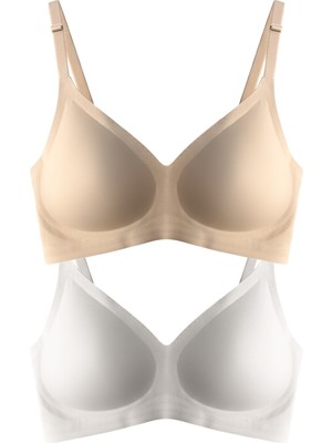 Cottonhill Seamless Bra - Soft | Lazer Kesim Balensiz Ayarlanabilir Askılı Dikişsiz Kadın Sütyen 2'li Paket-5